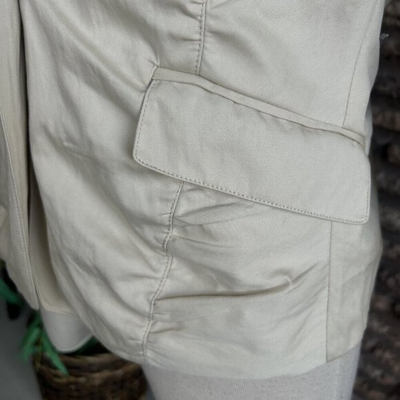 Kenneth Cole New York Metallic Beige Ruched Gathered Jacket Size 6 Petite - Picture 4 of 8